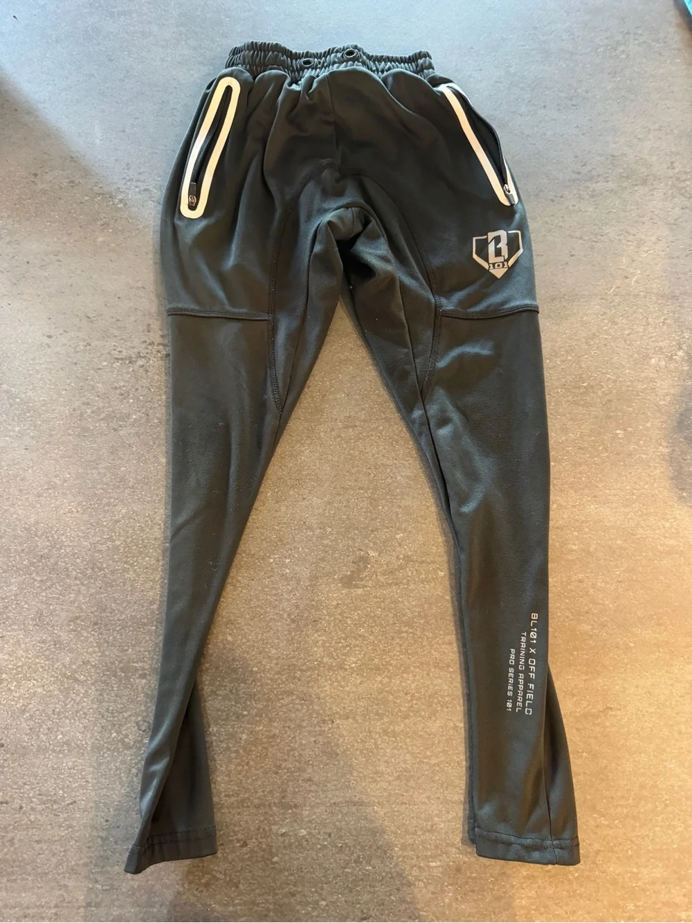 Baseball lifestyle 101  Black Kids Tech Joggers with Reflective Accents